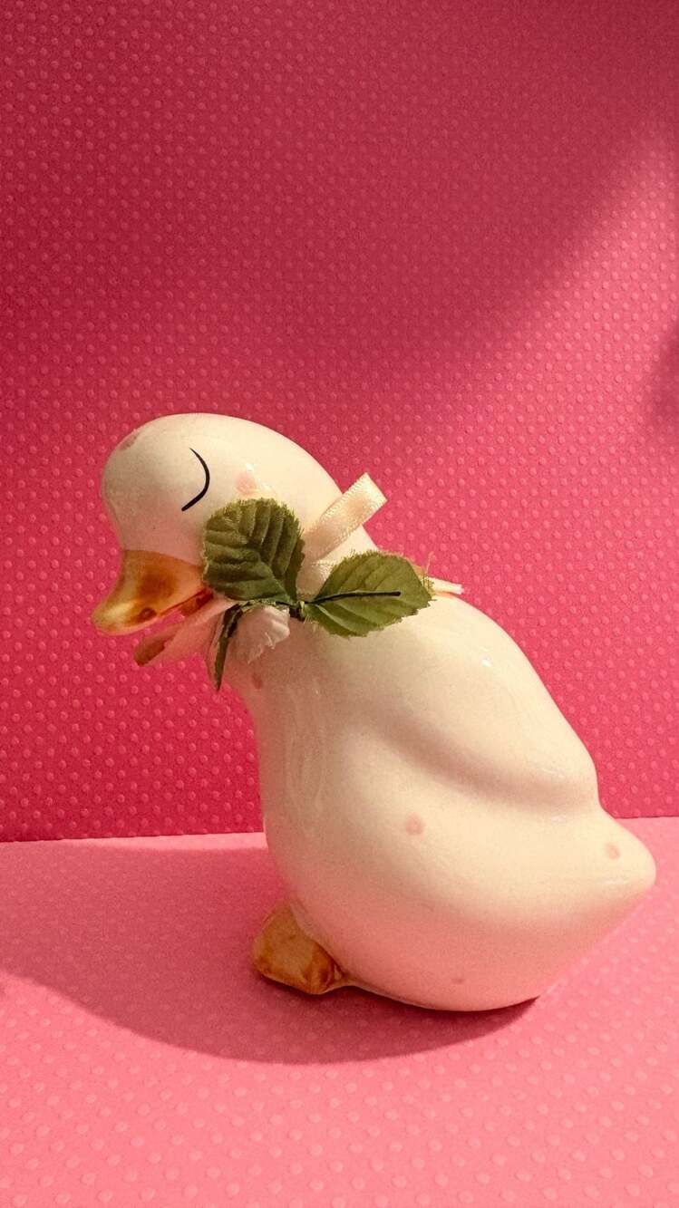 Vintage Enesco Ceramic Duck Figurine